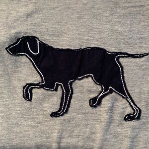 Lazy One short sleeve t- shirt baseball style with dog on front Sz *XS good cond